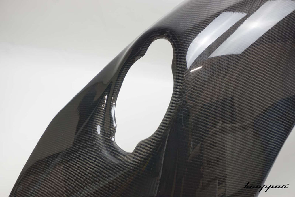 VW Käfer Kotflügel 3cm Innenverbreitert, Carbon Klarlack, hinten, Beifahrerseite, große Rückleuchte
