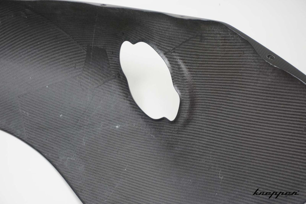 VW Käfer Kotflügel 3cm Innenverbreitert, Carbon Klarlack, hinten, Beifahrerseite, große Rückleuchte