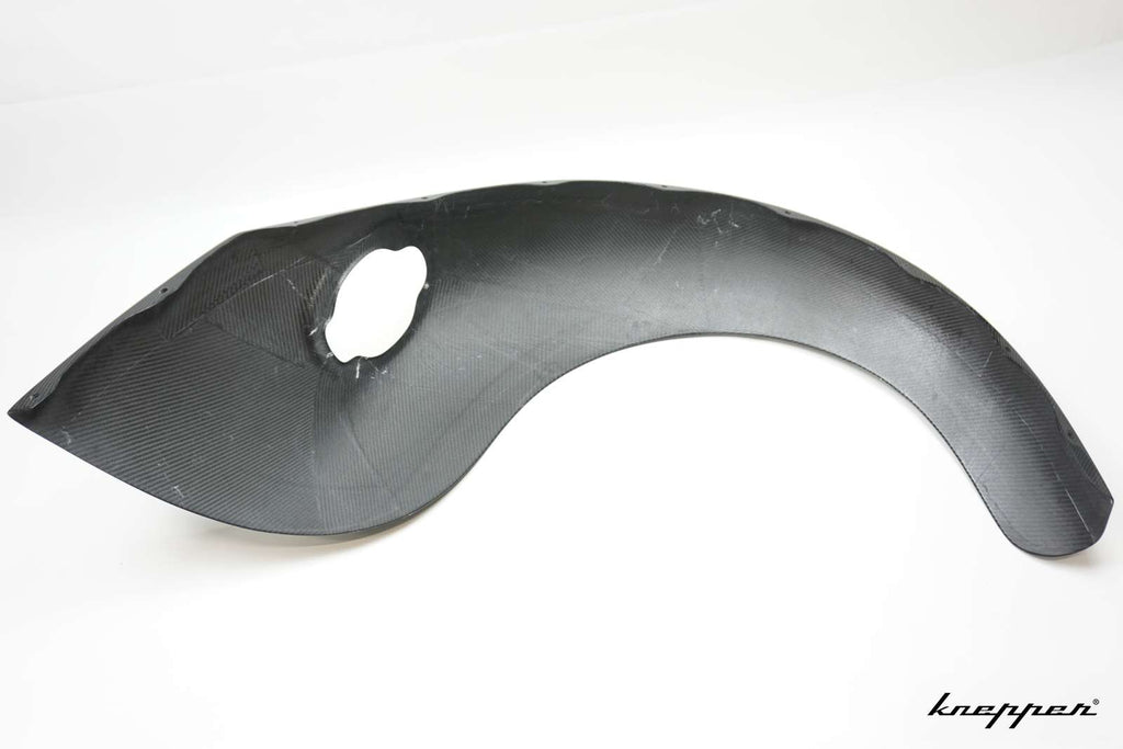 VW Käfer Kotflügel 3cm Innenverbreitert, Carbon Klarlack, hinten, Fahrerseite, große Rückleuchte