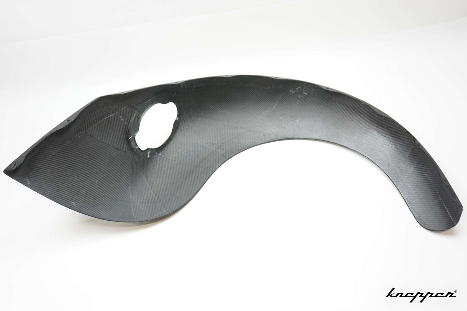 VW Käfer Kotflügel 3cm Innenverbreitert, Carbon Klarlack, hinten, Fahrerseite, große Rückleuchte