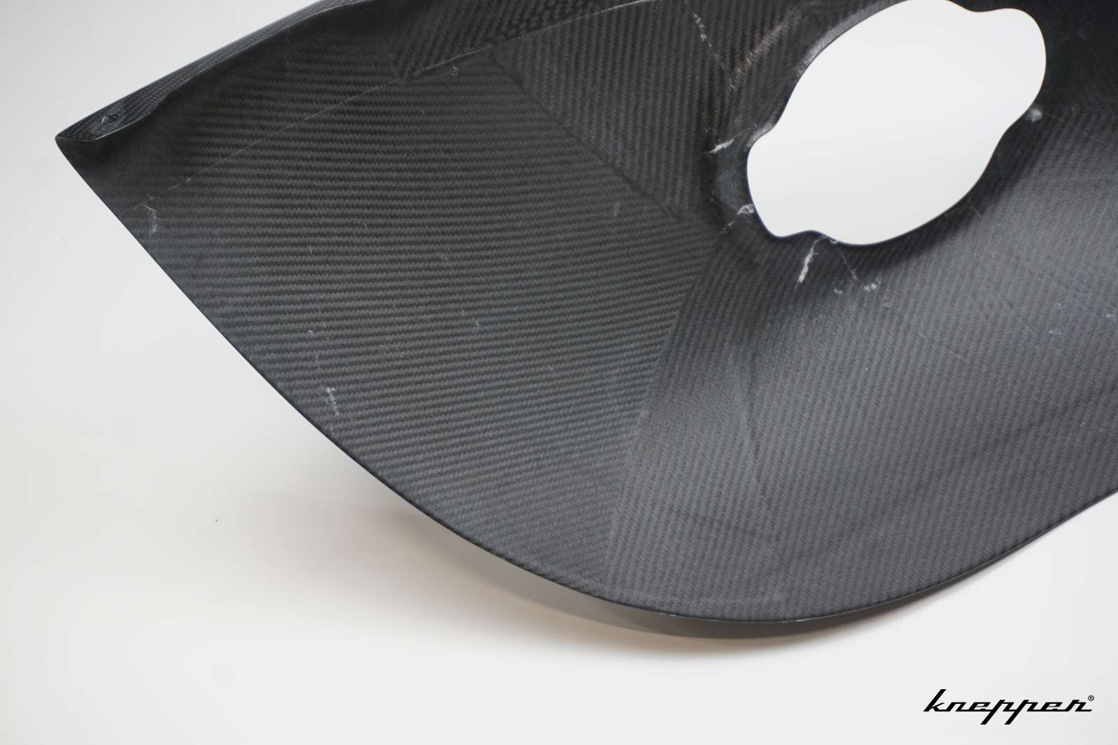 VW Käfer Kotflügel 3cm Innenverbreitert, Carbon Klarlack, hinten, Fahrerseite, große Rückleuchte